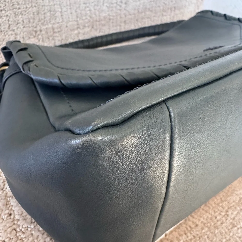 NWOT Lucky Brand Dark Green Satchel with Crossbody Strap